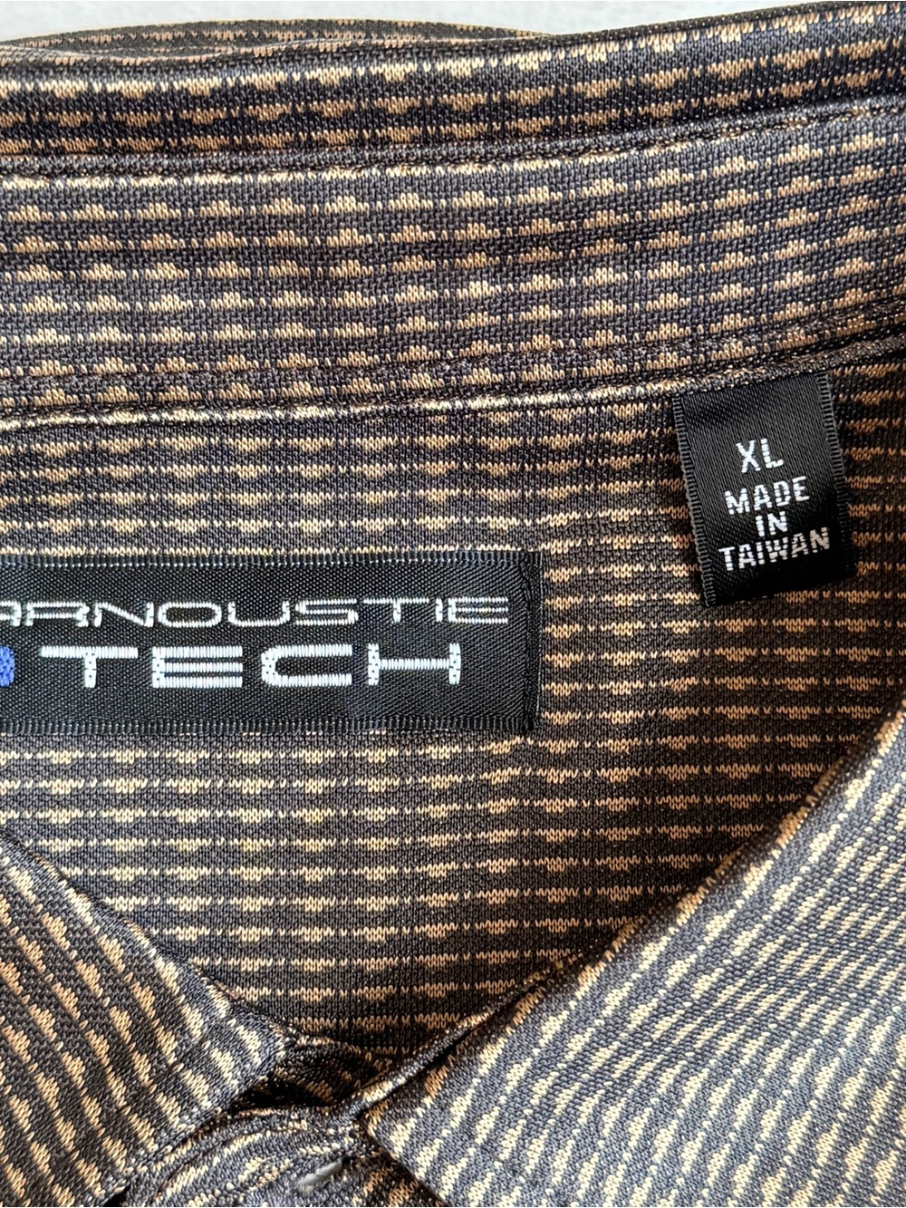 Carnoustie Tech Men's Brown Micro-Check Polo - Picture 3 of 3